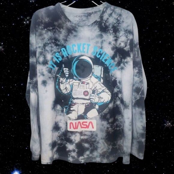 Chemistry Tie Dye T-Shirt Tee Mens Large Rocket Science NASA Astronaut Casual - Picture 1 of 8